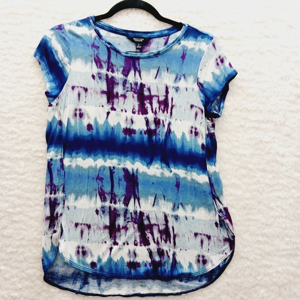 T-Shirt Shibori Purple Blue Whimsycore Boho Artistic Fairy Y2K Casual Size S